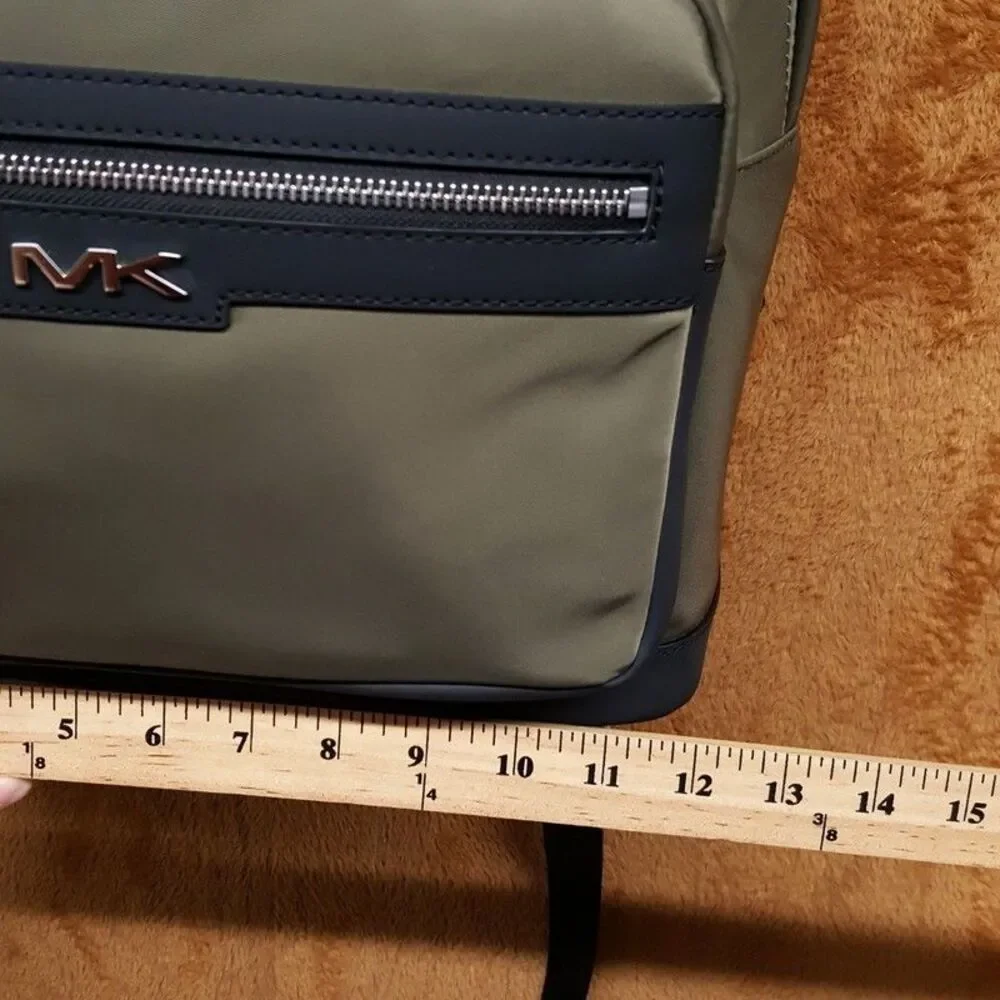 MICHAEL KORS Mens Backpack Olive Green Nylon MALONE Travel Workwear School $198